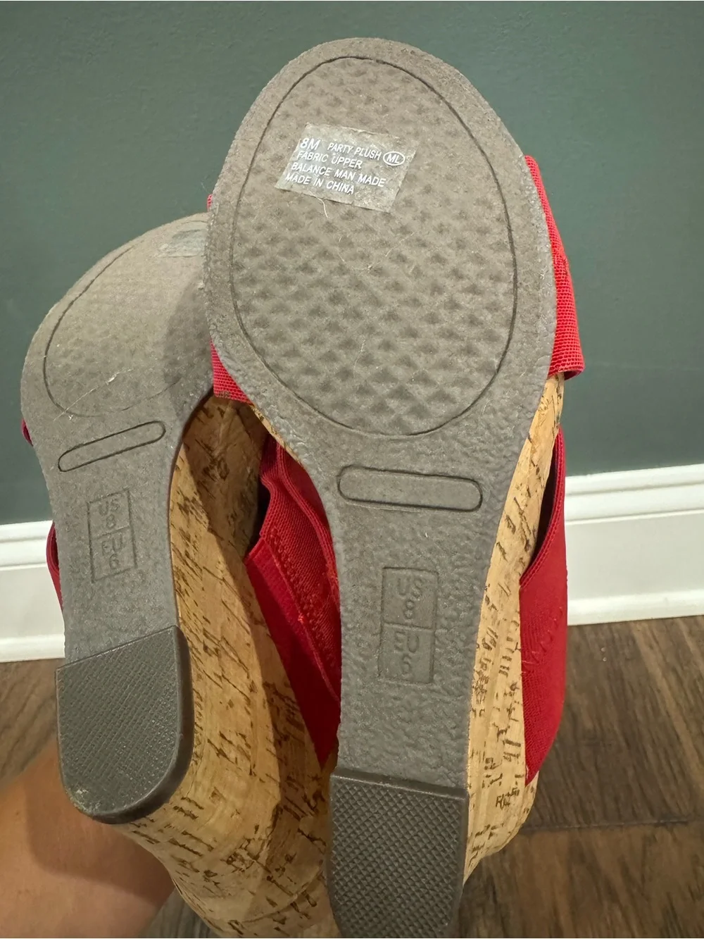 AEROSOLES Red Crisscross Slide Wedges